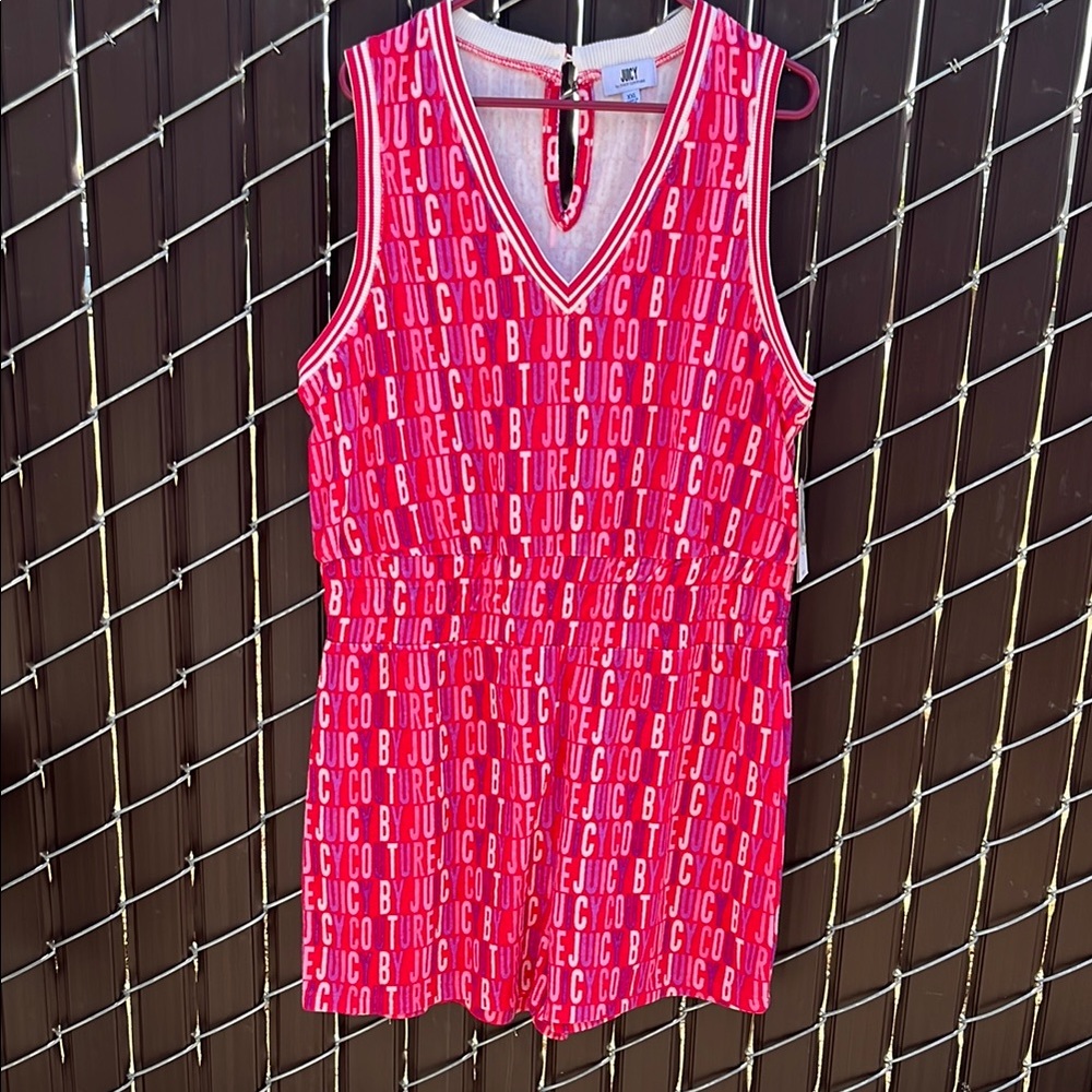 JUICY Couture Pink and White Sleeveless Romper